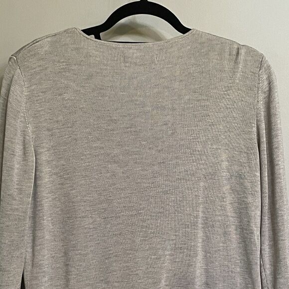 Banana Republic Cardigan Gray Button Down Silk Womens SZ Large - Picture 4 of 10